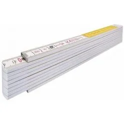 STABILA Mètre Pliant En Bois Type 417, 2 M, Blanc/jaune échelle Métrique à Lecture Rapide - 14555